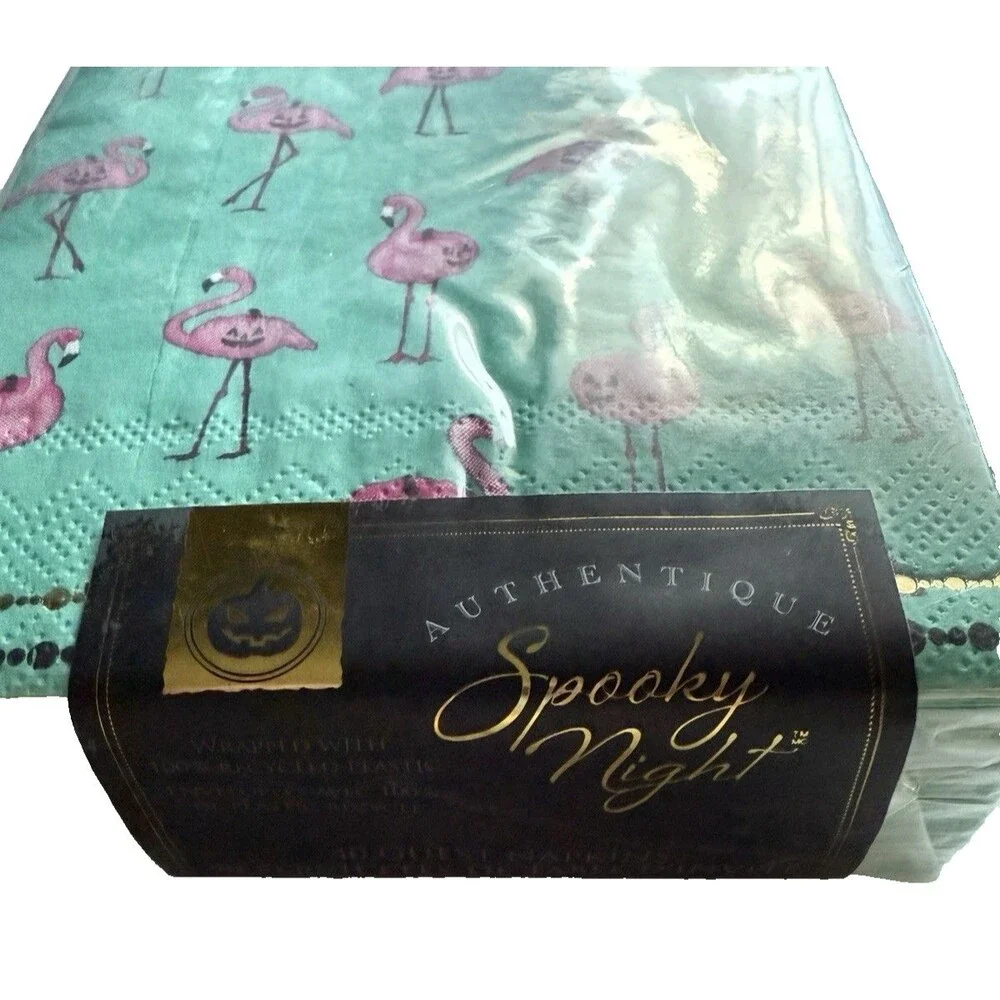 Halloween Flamingo Pumpkins 40 Pk Paper Dinner Napkins Hand Buffet Towels Spooky